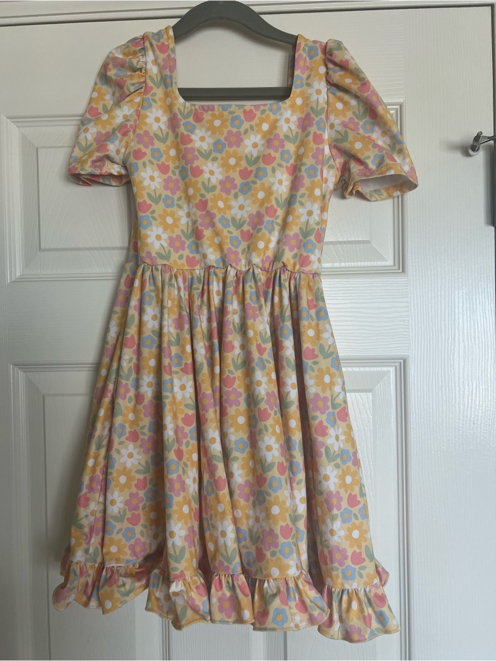 Kids Floral Puff-Sleeve Dress - size 7